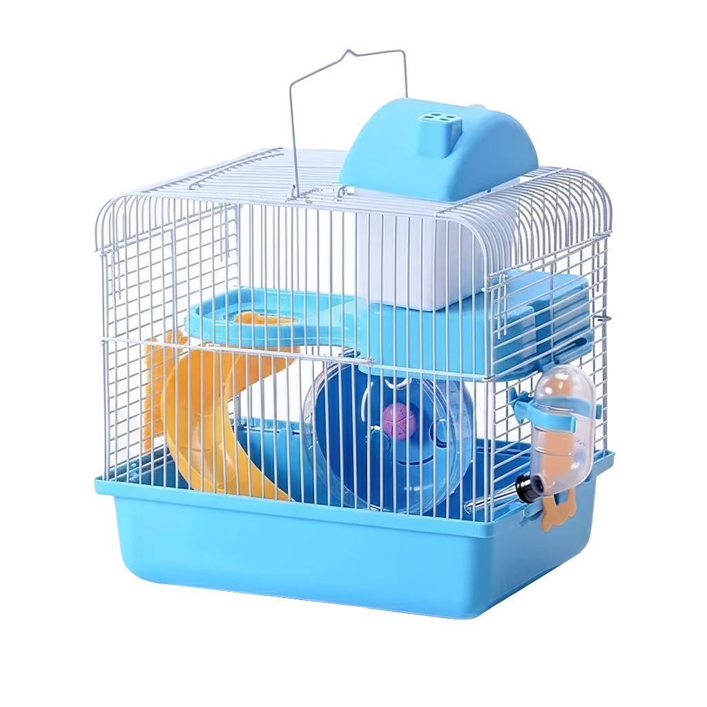 Cage à hamster taille M - Avec étage & accessoires - Convient aux souris, écureuils, gerbilles
