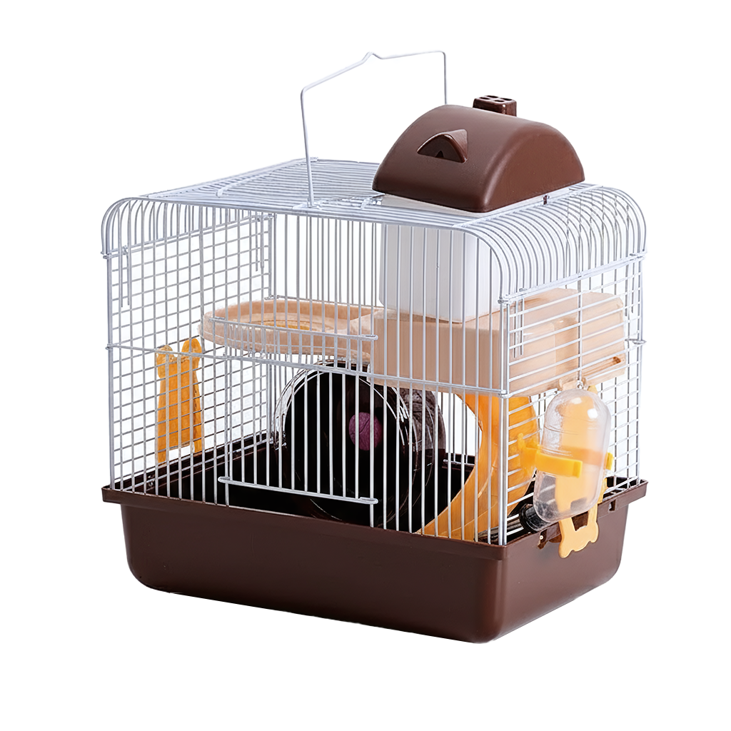 Cage à hamster taille M - Avec étage & accessoires - Convient aux souris, écureuils, gerbilles