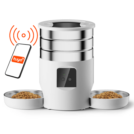 Distributeur de croquettes automatique double - Connexion WiFi - 4,5 L