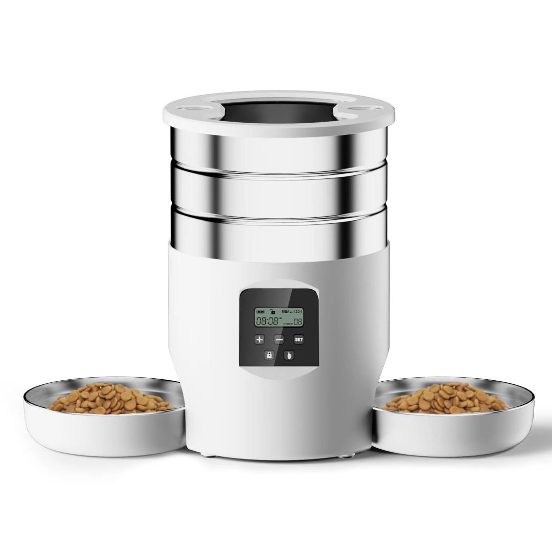 Distributeur de croquettes automatique double - Connexion WiFi - 4,5 L