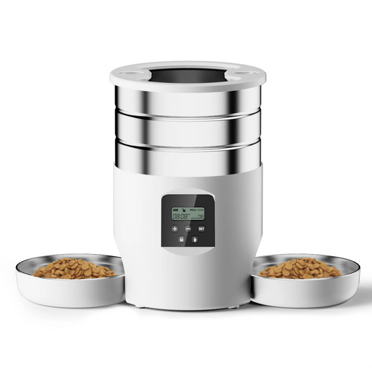 Distributeur de croquettes automatique double - Connexion WiFi - 4,5 L