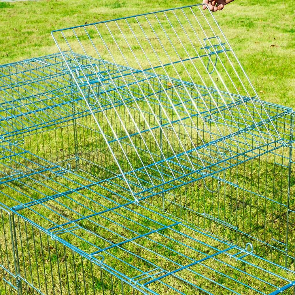 Cage pour Lapins d'extérieur - 2,2M de longeur - Avec sécurité et bâche.