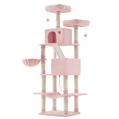 Arbre à chat XXL 2M - Griffoirs, rampe à griffer, perchoirs, cabanes, hamac