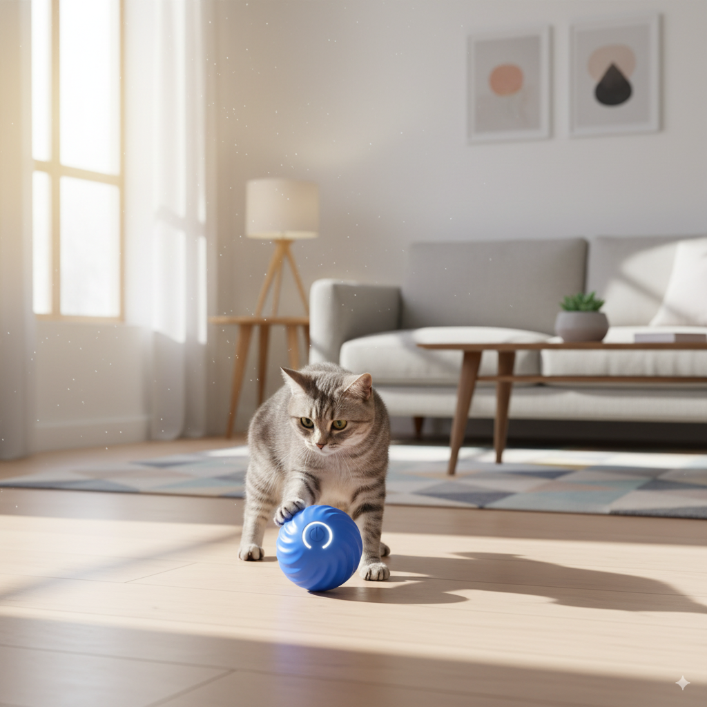 Balle pour chien & chat rebondissante automatique - Rechargement USB