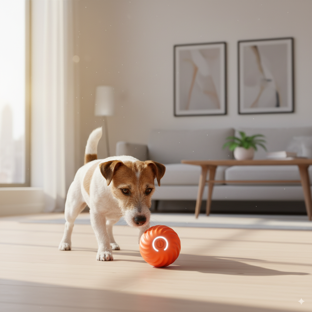 Balle pour chien & chat rebondissante automatique - Rechargement USB