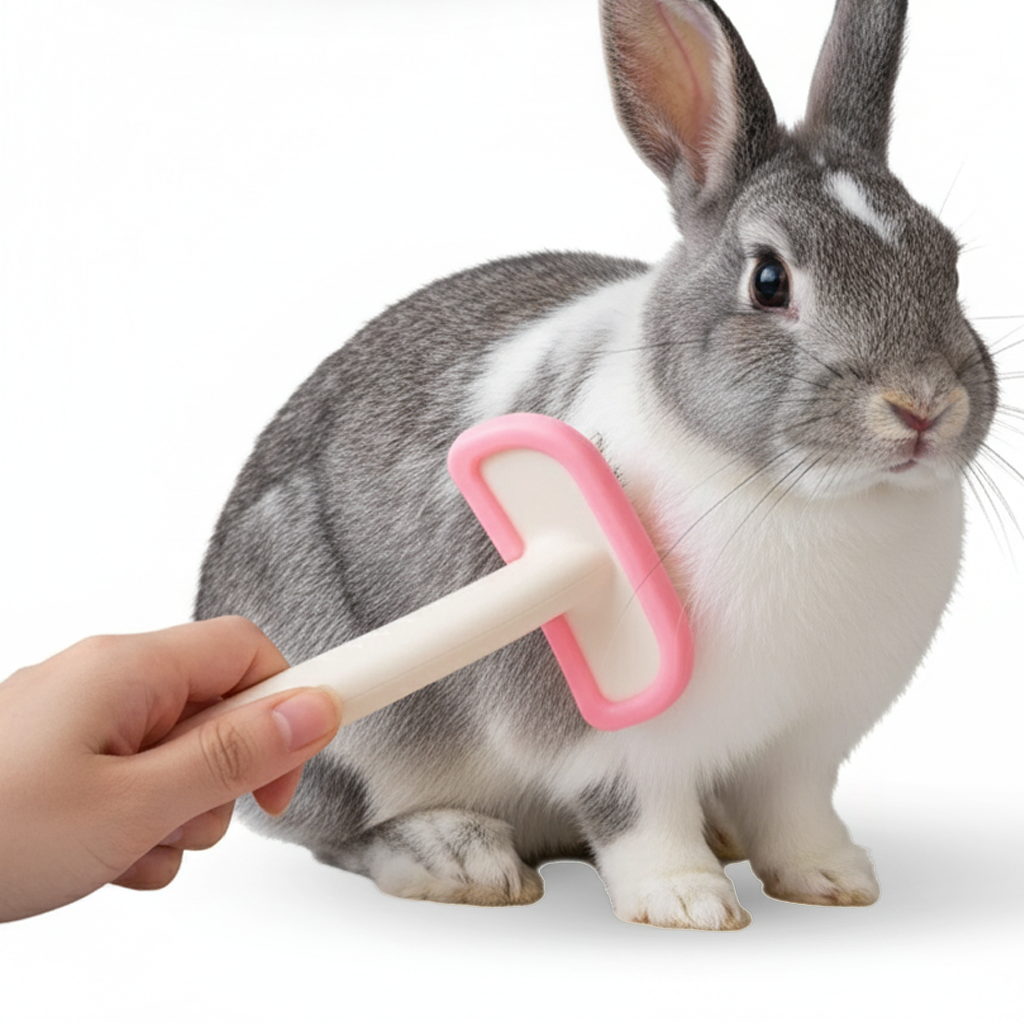 Peigne massant et épilateur pour lapins - Élimination de l'excès de poils