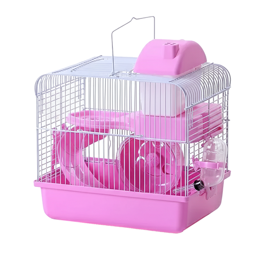 Cage à hamster taille M - Avec étage & accessoires - Convient aux souris, écureuils, gerbilles