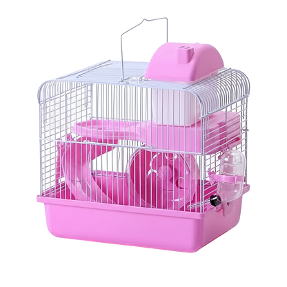 Cage à hamster taille M - Avec étage & accessoires - Convient aux souris, écureuils, gerbilles