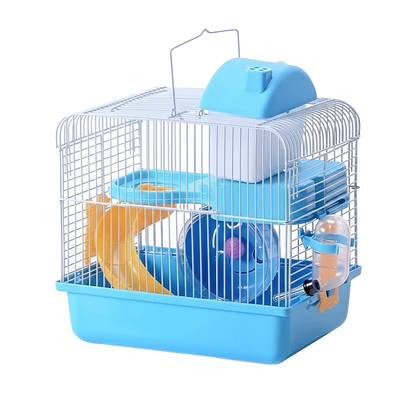Cage à hamster taille M - Avec étage & accessoires - Convient aux souris, écureuils, gerbilles