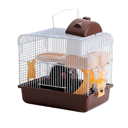 Cage à hamster taille M - Avec étage & accessoires - Convient aux souris, écureuils, gerbilles