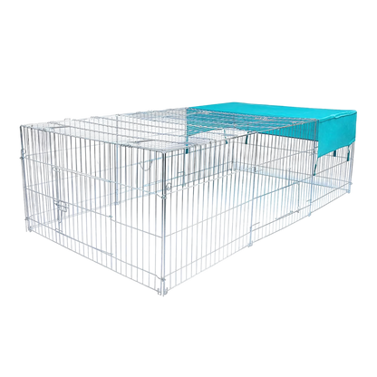 Cage pour Lapins d'extérieur - 2,2M de longeur - Avec sécurité et bâche.