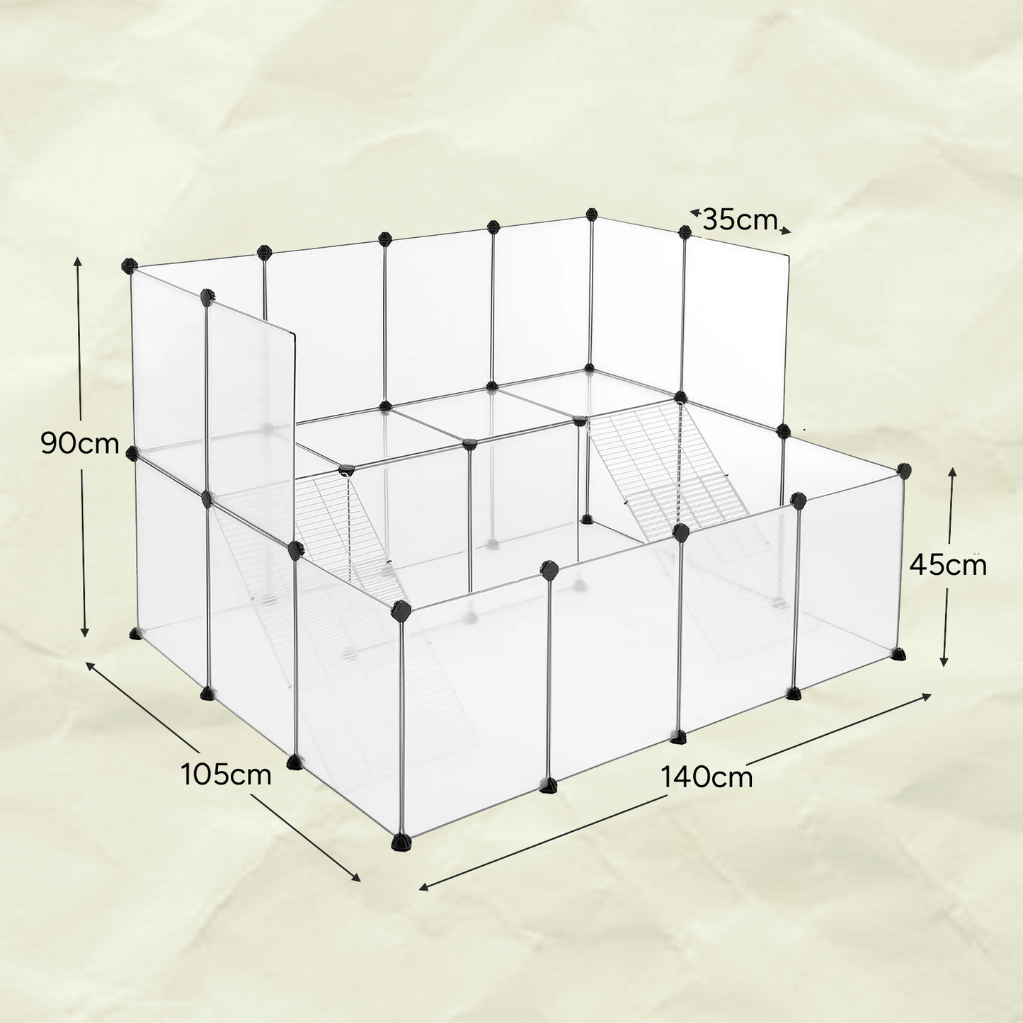 Enclos modulable XL - Cage / Parc pour petits animaux - Lapin, Hamster, Cochon d'Inde