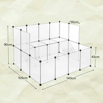 Enclos modulable XL - Cage / Parc pour petits animaux - Lapin, Hamster, Cochon d'Inde