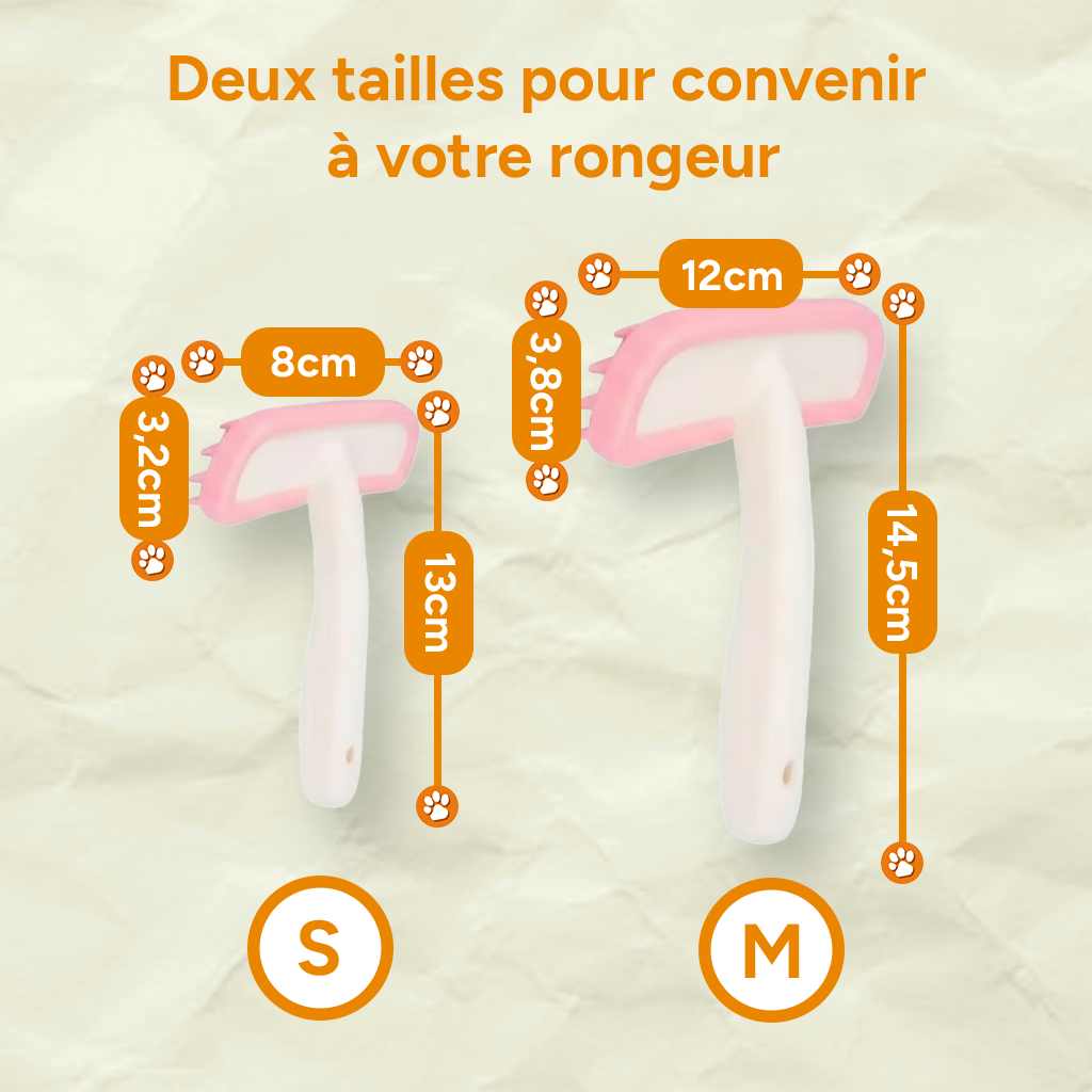 Peigne massant et épilateur pour lapins - Élimination de l'excès de poils