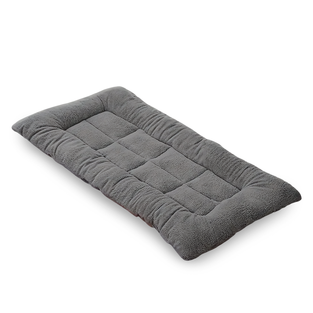 Lit pour chien gris en peluche - Tapis épais extra doux