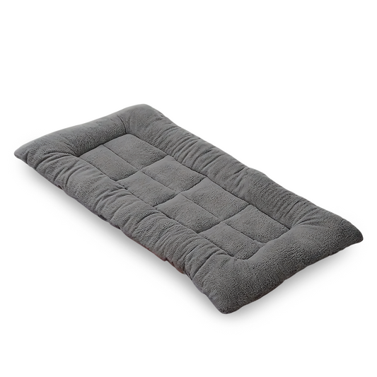Lit pour chien gris en peluche - Tapis épais extra doux