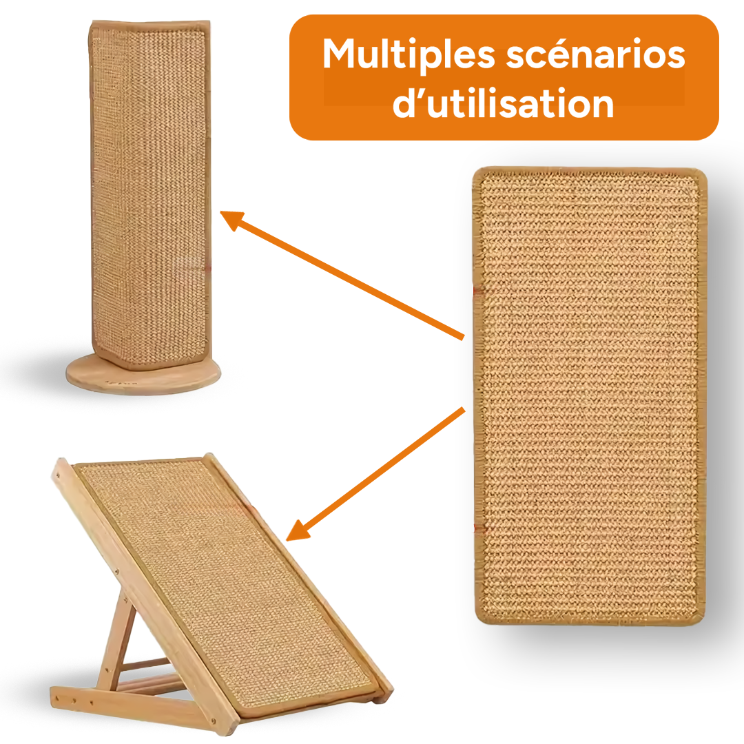 Griffoir pour chat naturel en sisal - S'adapte sur multiples surfaces