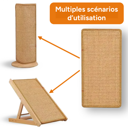 Griffoir pour chat naturel en sisal - S'adapte sur multiples surfaces